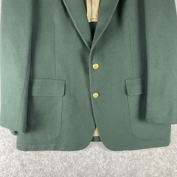 Vintage Culwell & Son Wool Blazer Sport Coat Mens 42R Green Gold Button 80s - Picture 3 of 16
